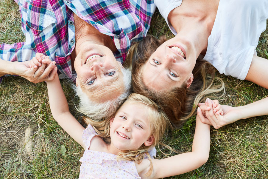 Grandmother, mother and daughter